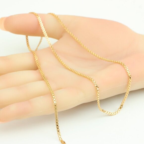 Minimal Rose Gold Chain Necklace in High Polish Brass, XPNL0284 - Picture 3 of 12